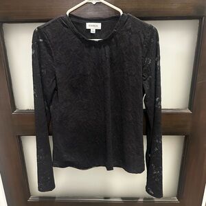 Black Lace Long Sleeve Top